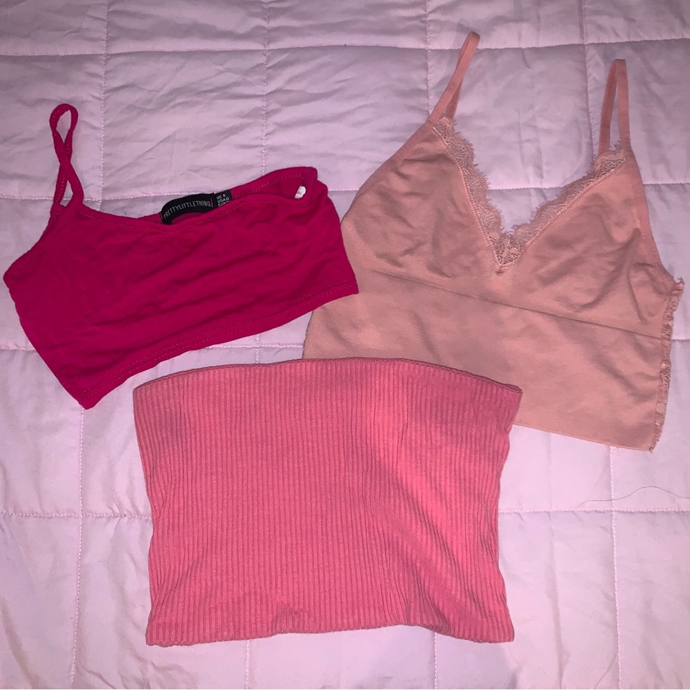 3 pink tops